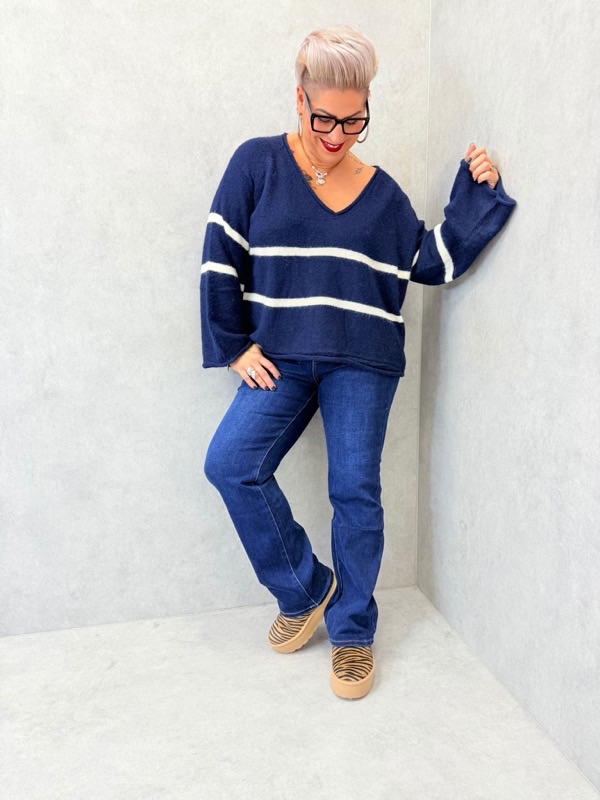 Pull marin rayé – Grande Taille