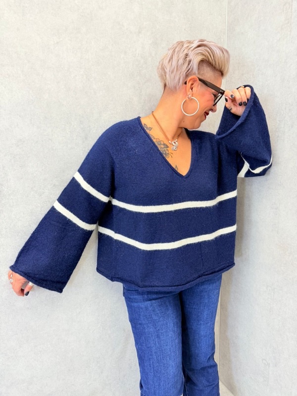 Pull marin rayé – Grande Taille – Image 3