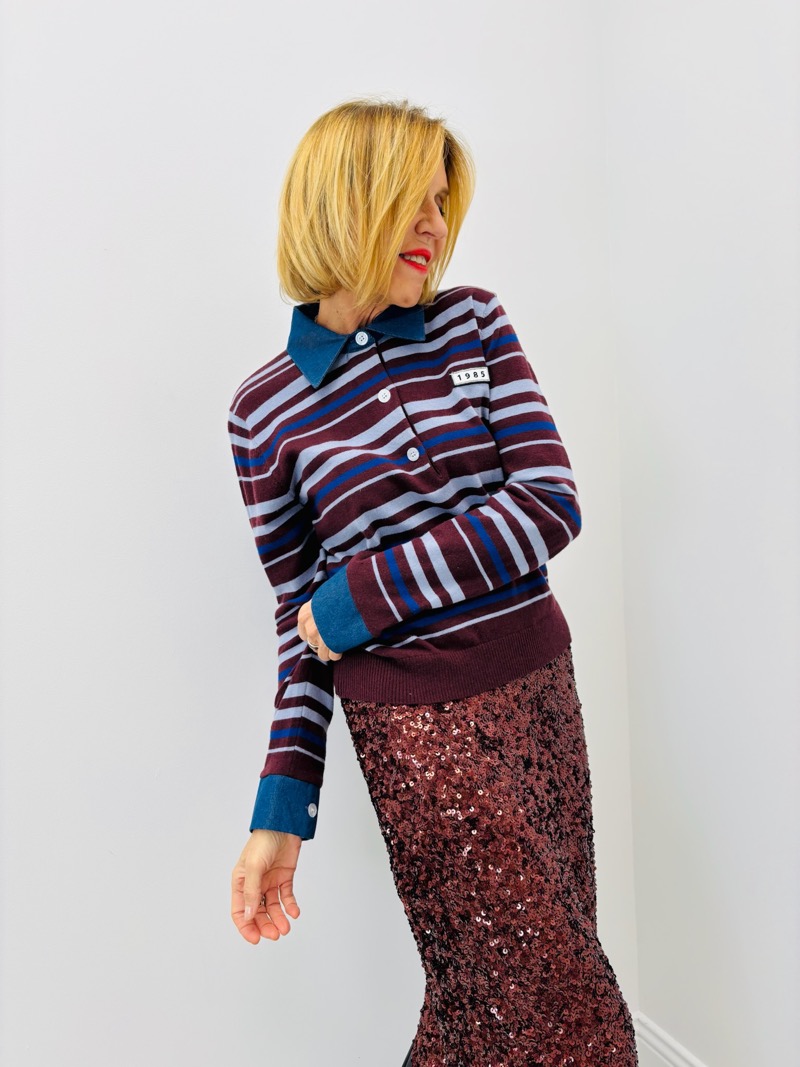 Pull Polo Rayé « 1985 » – Élégance Rétro & Modernité Douce – Image 2