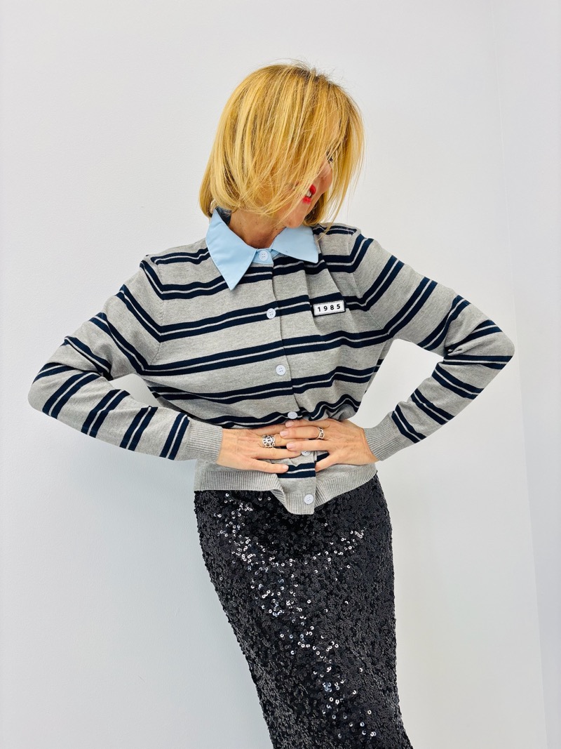 Pull Polo Rayé « 1985 » – Élégance Rétro & Modernité Douce – Image 3