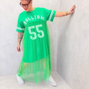 Robe T-Shirt Grande Taille en Tulle – Esprit Sport Chic & Audace Moderne