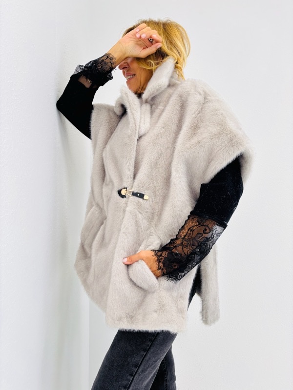 Gilet Sans Manches Fausse fourrure