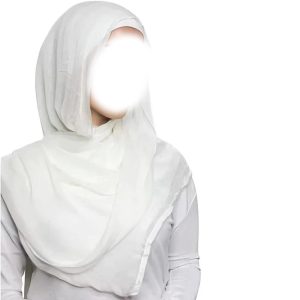 Châle léger en viscose et rayonne – Ensemble hijab uni avec bonnet intégré Blanc