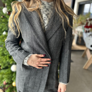 Blazer à rayures grise et noir KANOPÉ