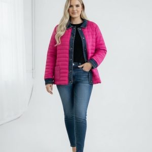Veste matelassée bicolore esprit denim – Élégance casual & confort absolu