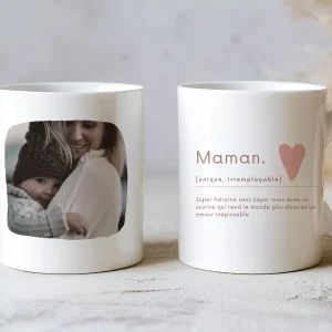 Mug en Céramique Personnalisé maman avec Photo | Idée Cadeau Fête des Mères