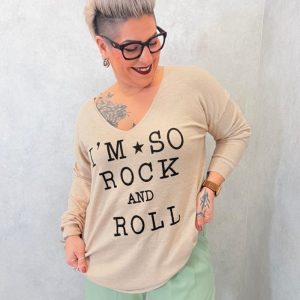 Top Message Grande Taille – Esprit Rock & Confort Décontracté