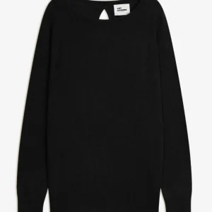 ABIGAIL pull col bateau goutte dos noir