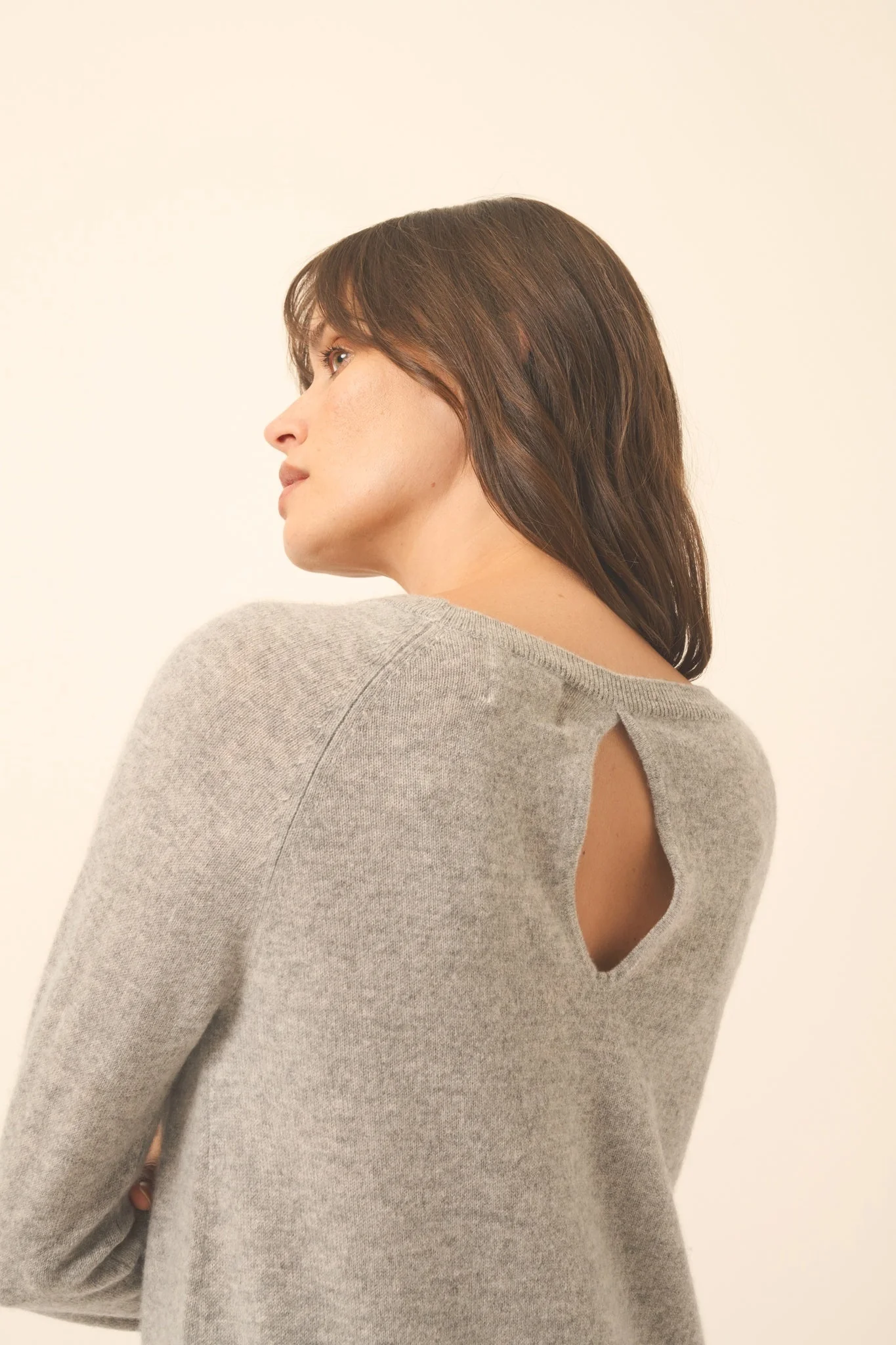 ABIGAIL pull col bateau goutte dos nuage chiné - Image 2