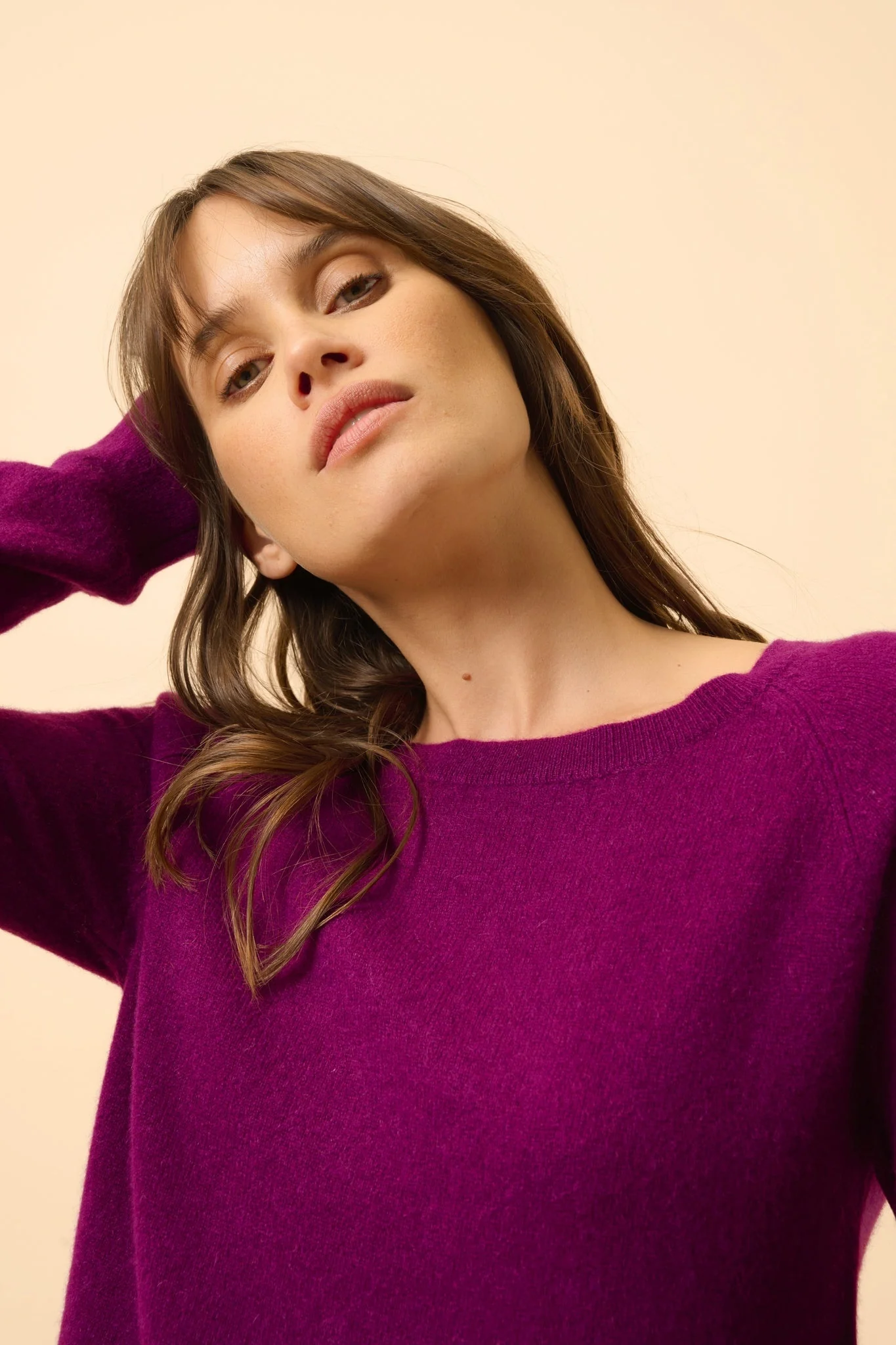 ABIGAIL pull col bateau goutte dos prune - Image 5