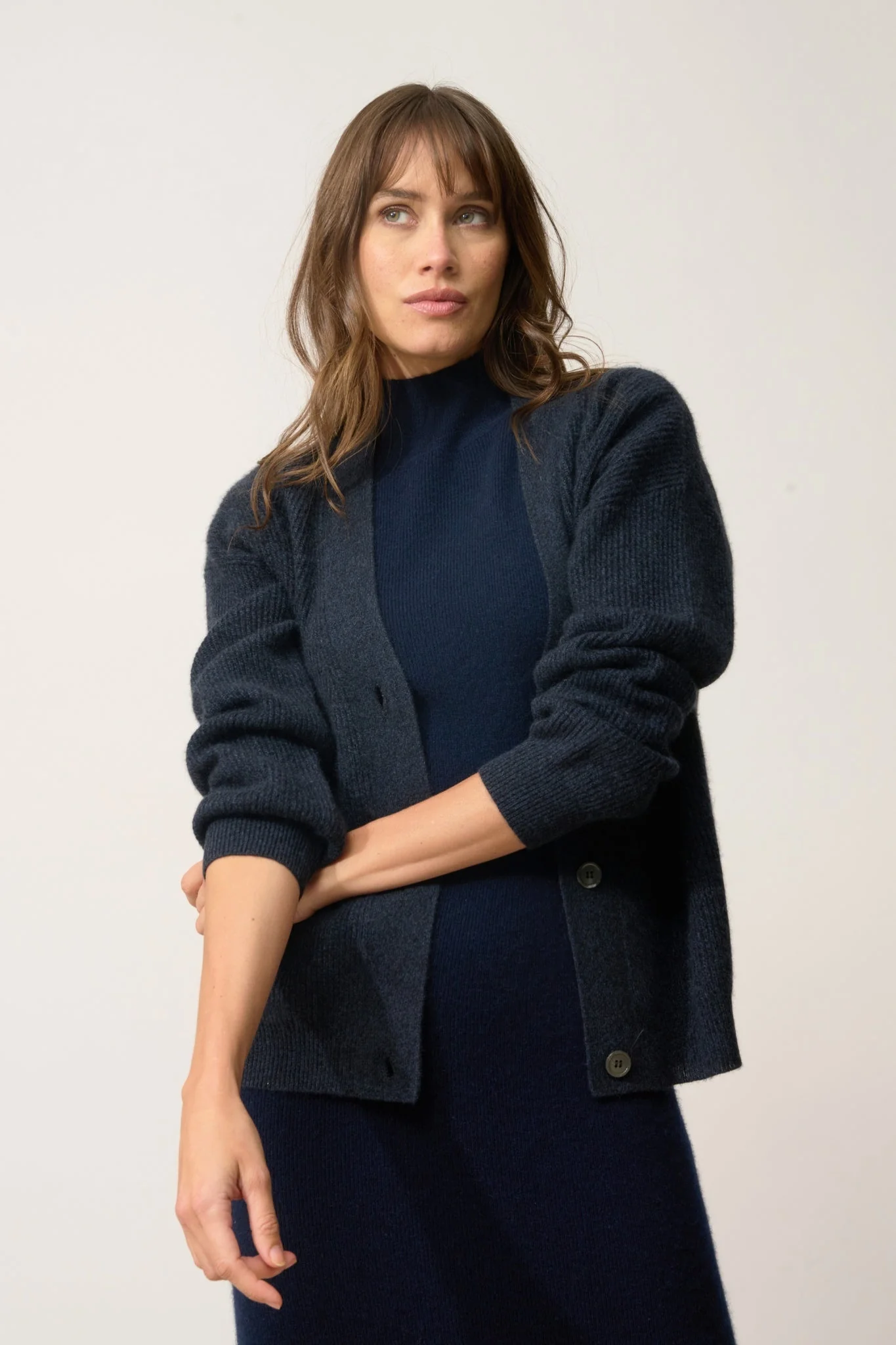 ADELE cardigan col v caviar