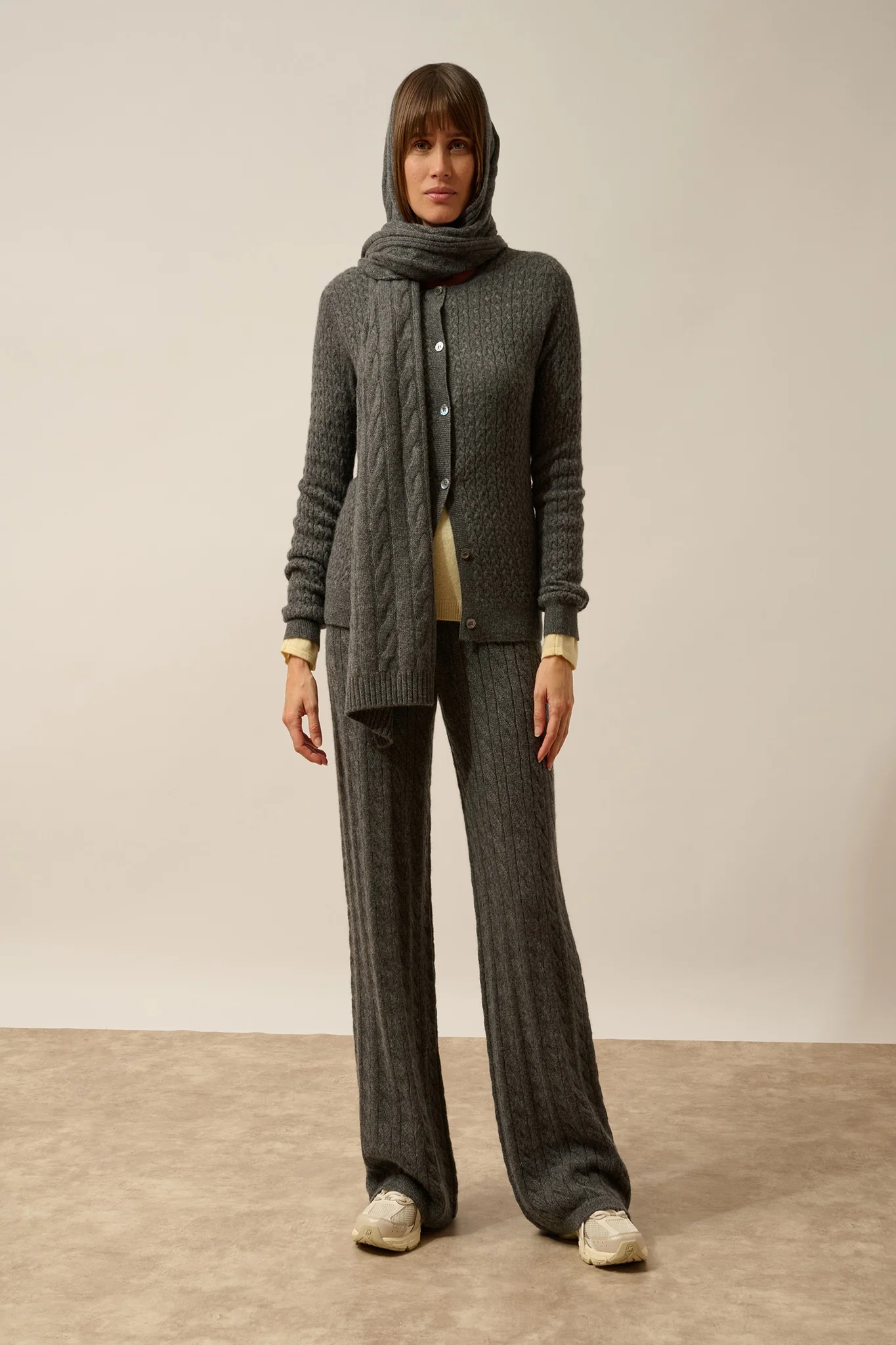 AELITH écharpe 4 fils anthracite chiné