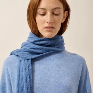 AELITH écharpe 4 fils bleu denim