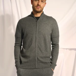 ALAN gilet col montant anthracite chiné