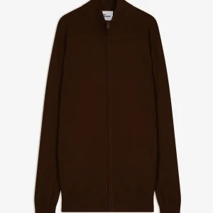 ALAN gilet col montant café