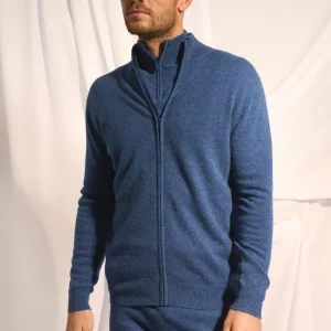 ALAN gilet col montant ocean chiné