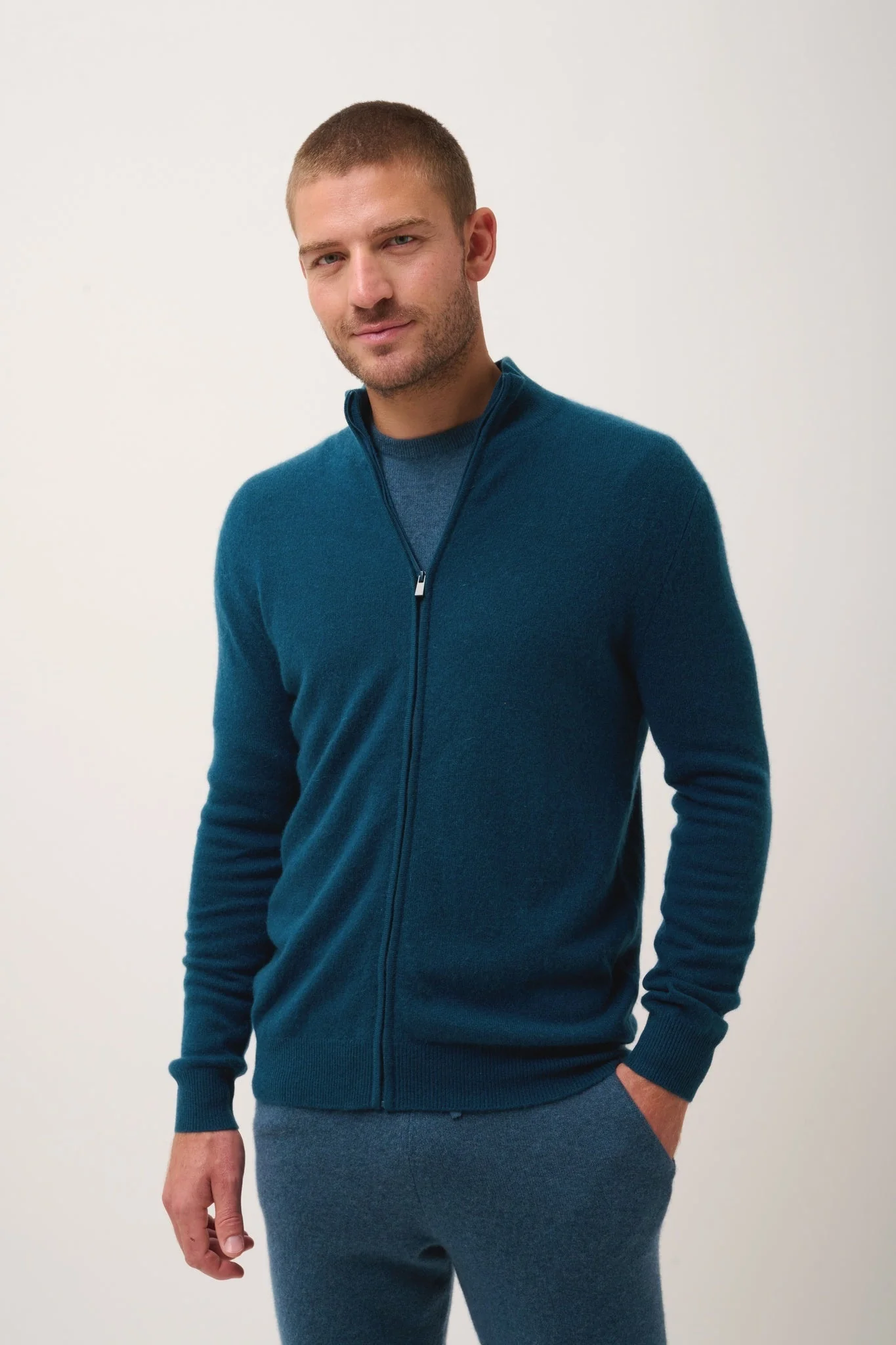 ALAN gilet col montant vert canard - Image 3