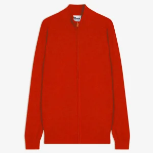 ALAN gilet zippé col montant tomate