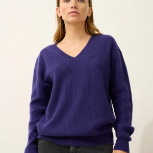 ALENIA pull col v purple
