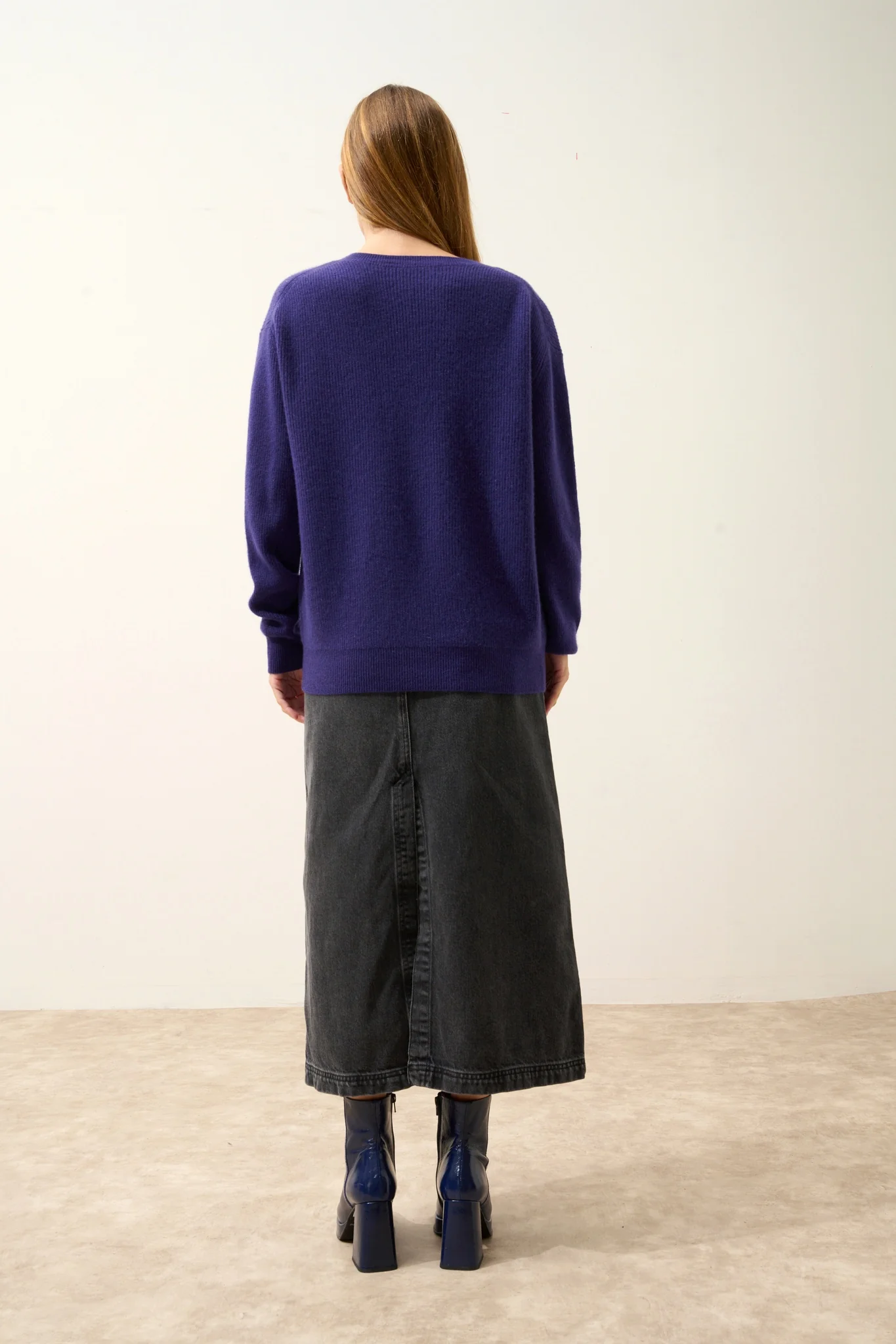 ALENIA pull col v purple - Image 4