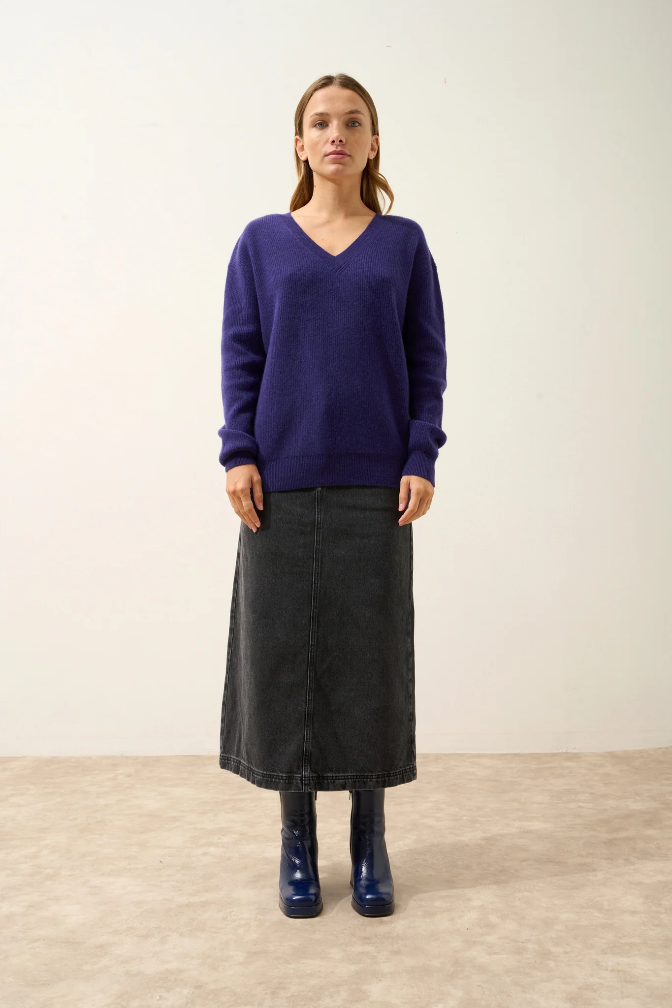 ALENIA pull col v purple - Image 6