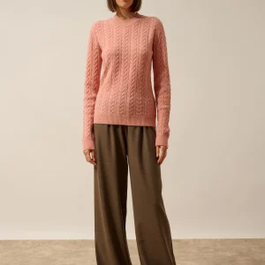 ALICE pull col rond 4 fils corail chiné