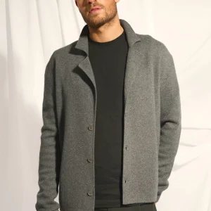 ALVAR veste col tailleur anthracite chiné