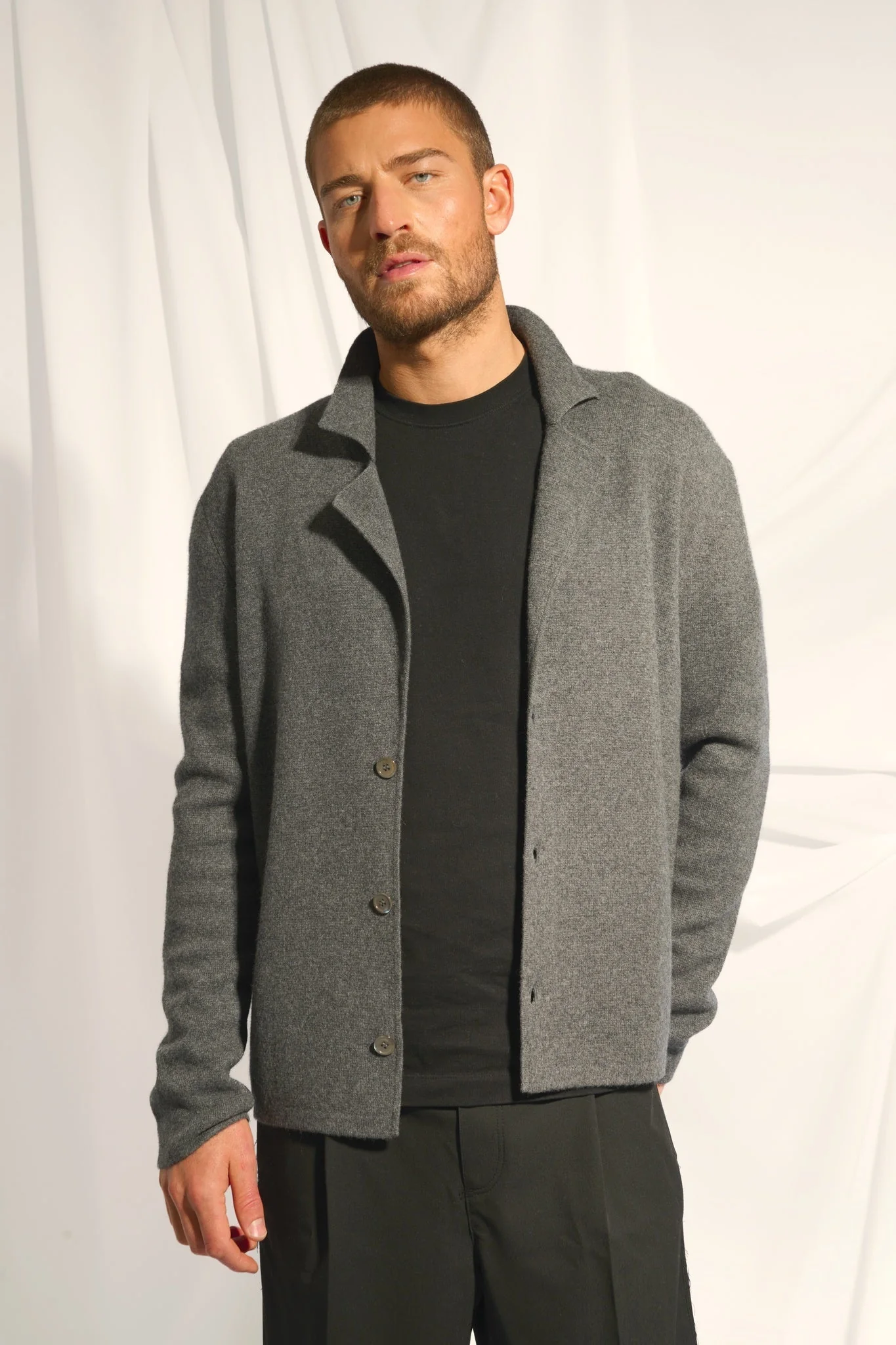 ALVAR veste col tailleur anthracite chiné - Image 2