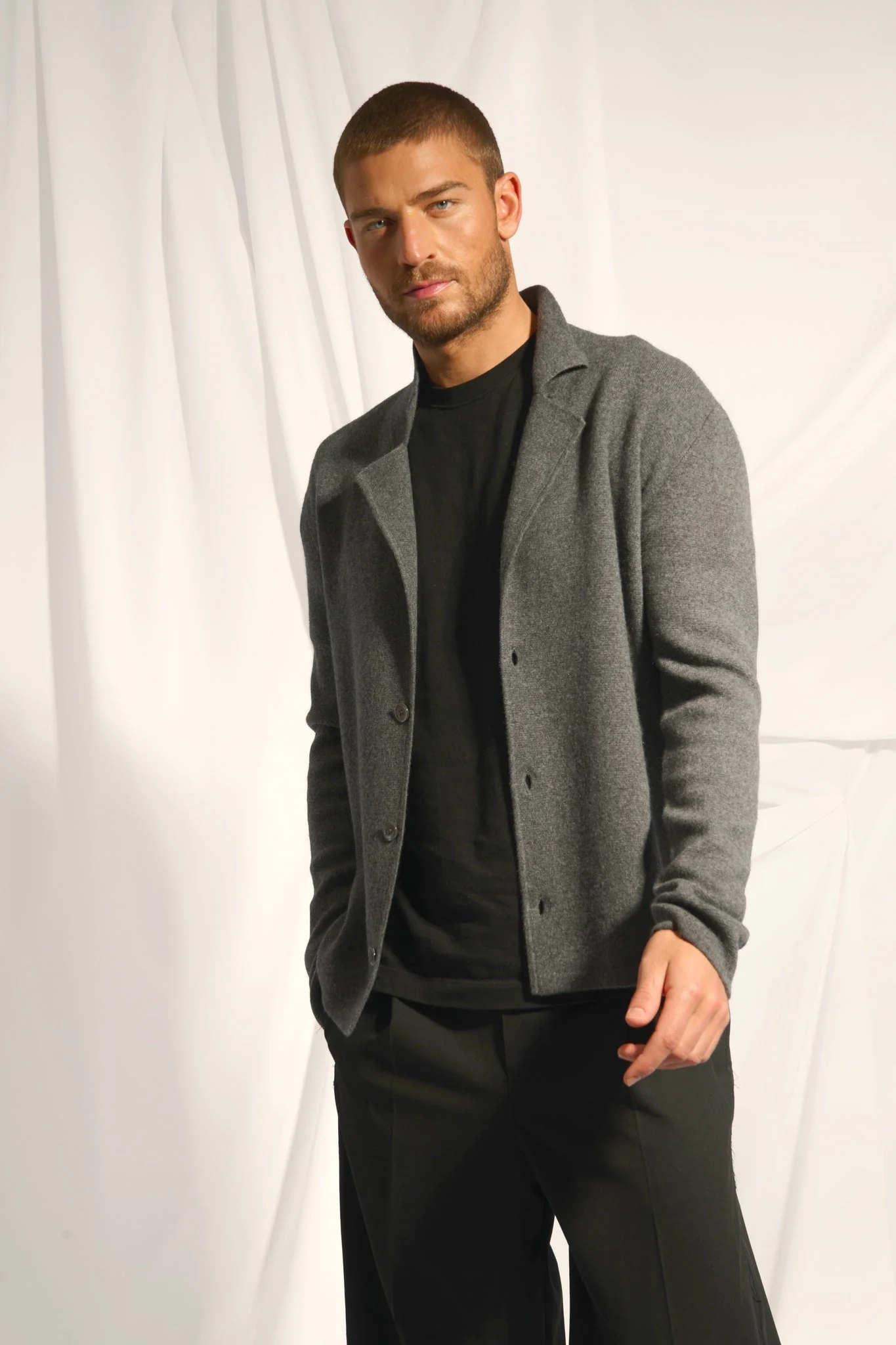 ALVAR veste col tailleur anthracite chiné - Image 5