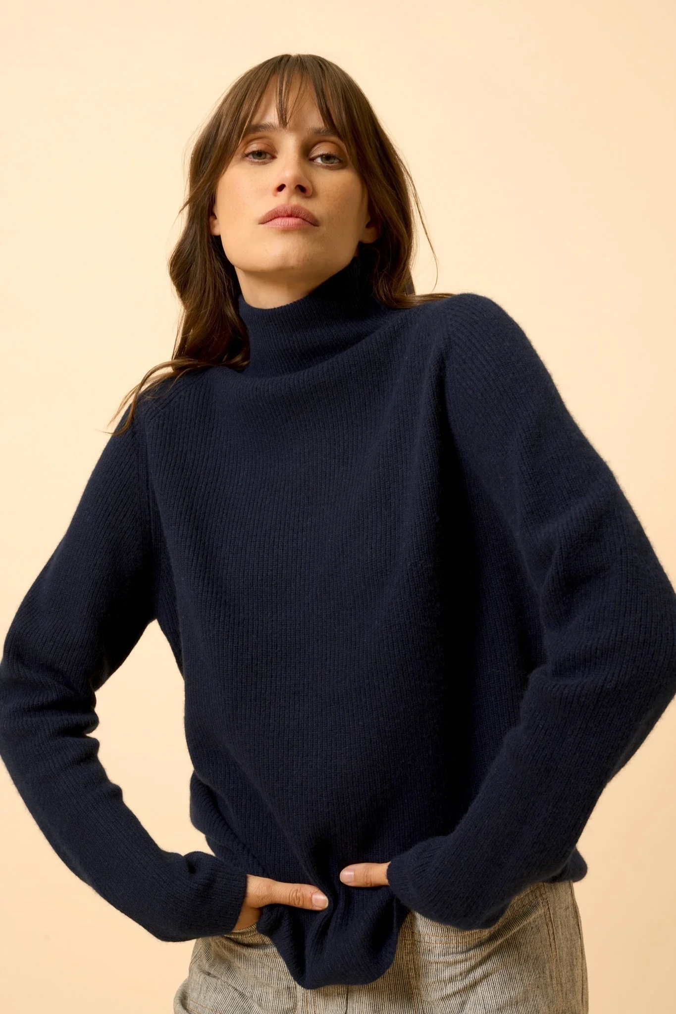 ALYSSA pull col montant navy - Image 3