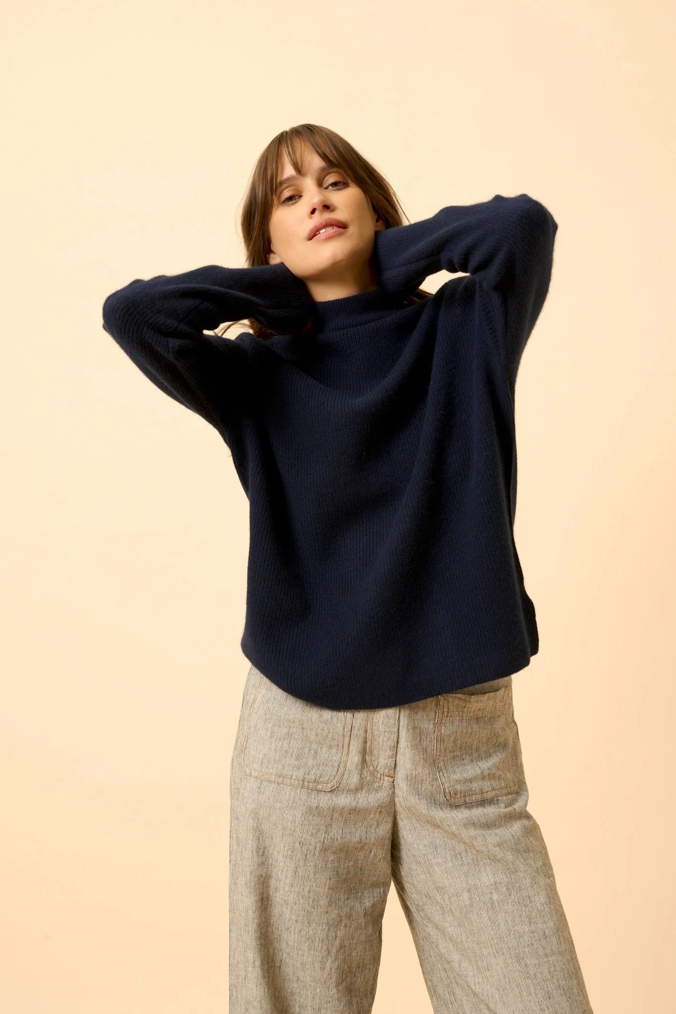 ALYSSA pull col montant navy - Image 5