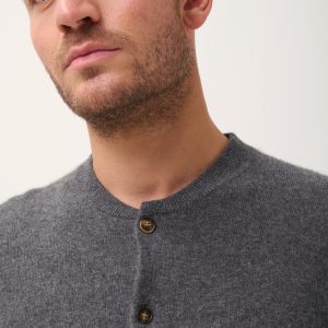 ANAIS cardigan col rond anthracite chiné