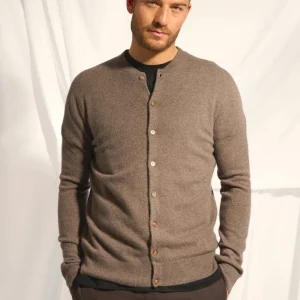 ANAIS cardigan col rond taupe chiné