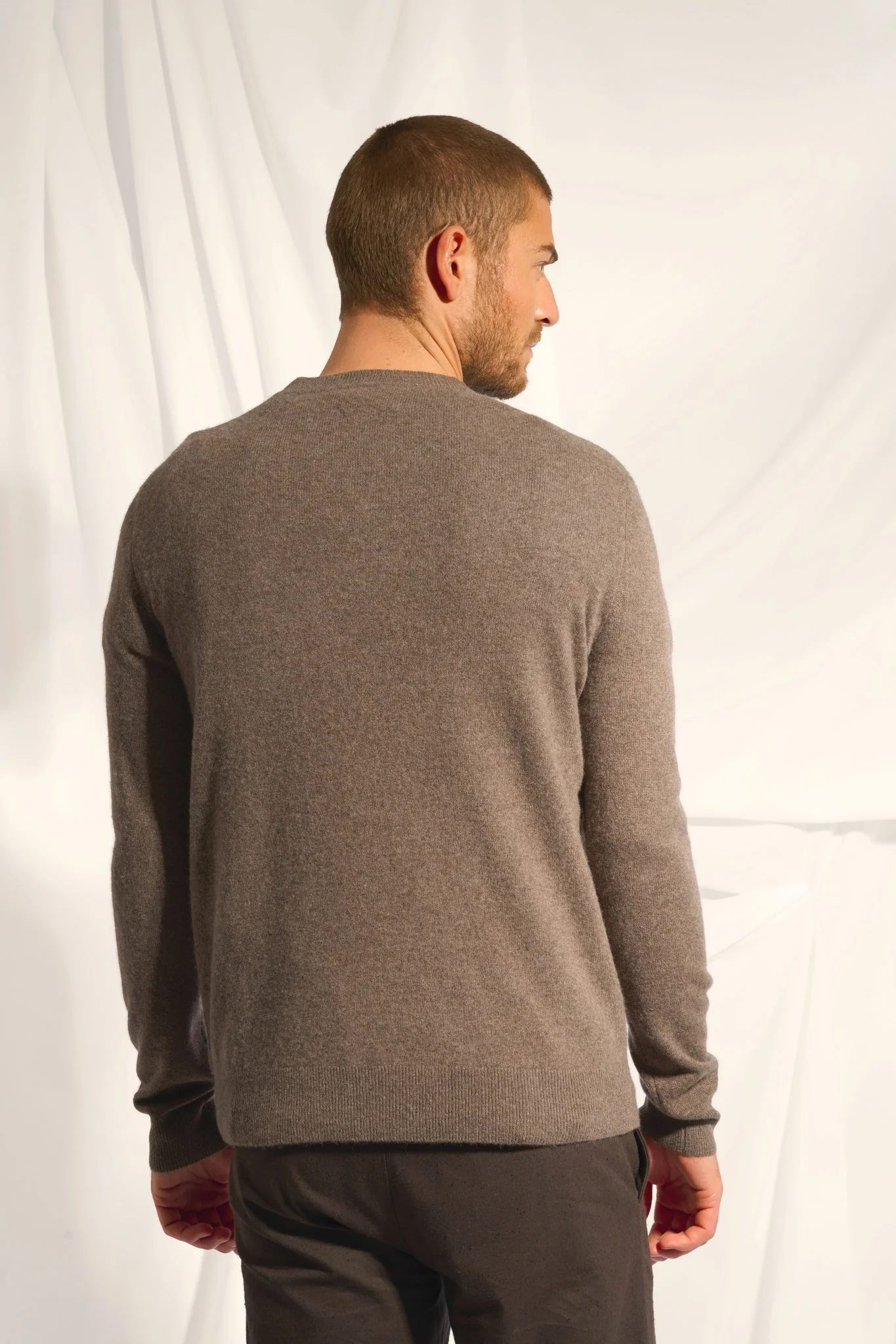 ANAIS cardigan col rond taupe chiné - Image 5