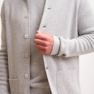 ANNA veste col mao gris clair chiné