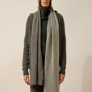 ANTONIO écharpe 4 fils anthracite chiné_ivoire