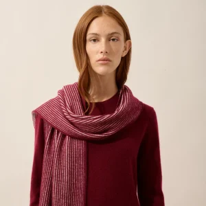 ANTONIO écharpe 4 fils bordeaux_ivoire