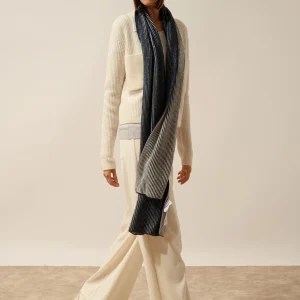 ANTONIO écharpe 4 fils navy_ivoire