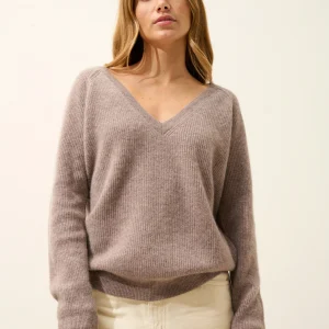 ARISTA pull col v caribou chiné