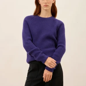 ASTRÉE pull col rond 6 fils purple