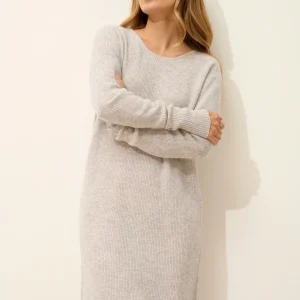 AURÉLINE robe col rond glacier chiné