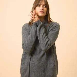 AYR gilet col montant anthracite chiné