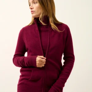 AYR gilet col montant bordeaux