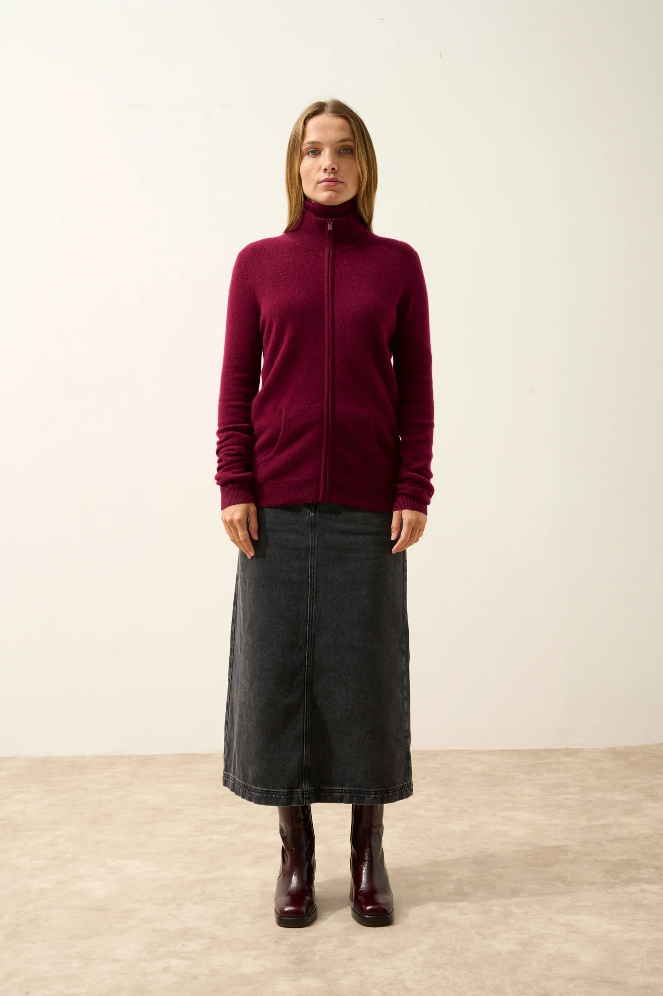 AYR gilet col montant bordeaux – Image 7