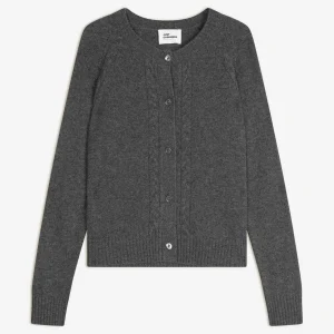 CALISTA cardigan col rond 4 fils anthracite chiné