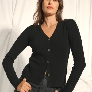 CAMILLE cardigan col v noir