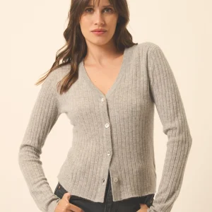 CAMILLE cardigan col v nuage chiné