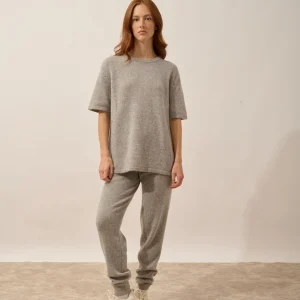 CARLA t-shirt col rond 4 fils nuage chiné