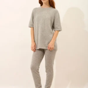 CARLA t-shirt col rond gris chiné