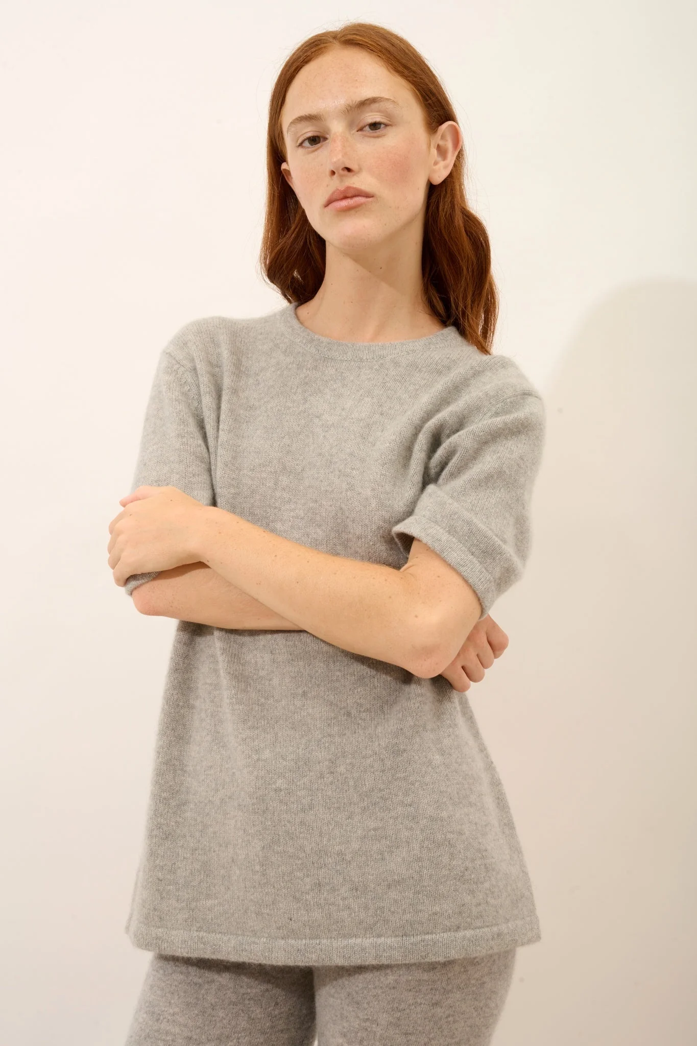 CARLA t-shirt col rond gris chiné - Image 3